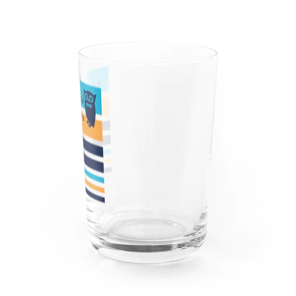 キッズモード某のフクロウとボーダー Water Glass :right