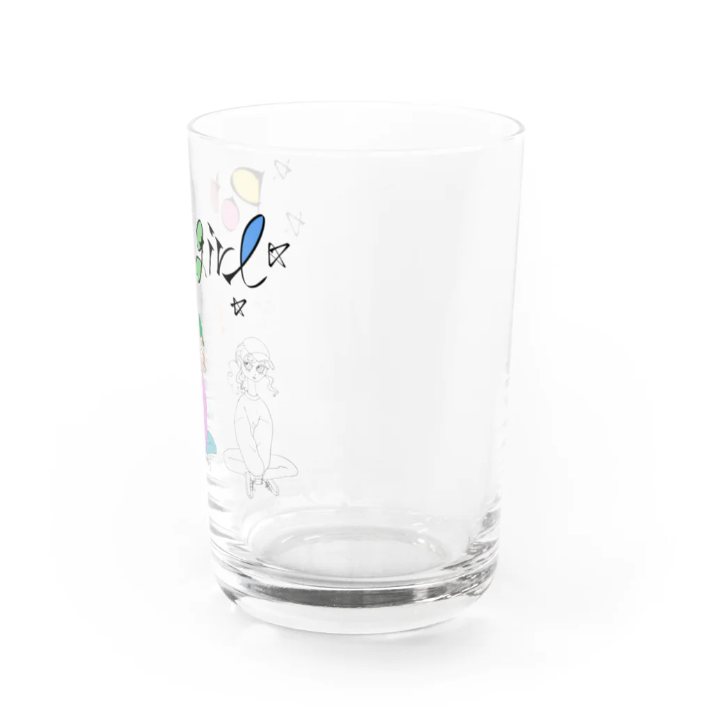 ねこ探知機のポップガール増量版 Water Glass :right