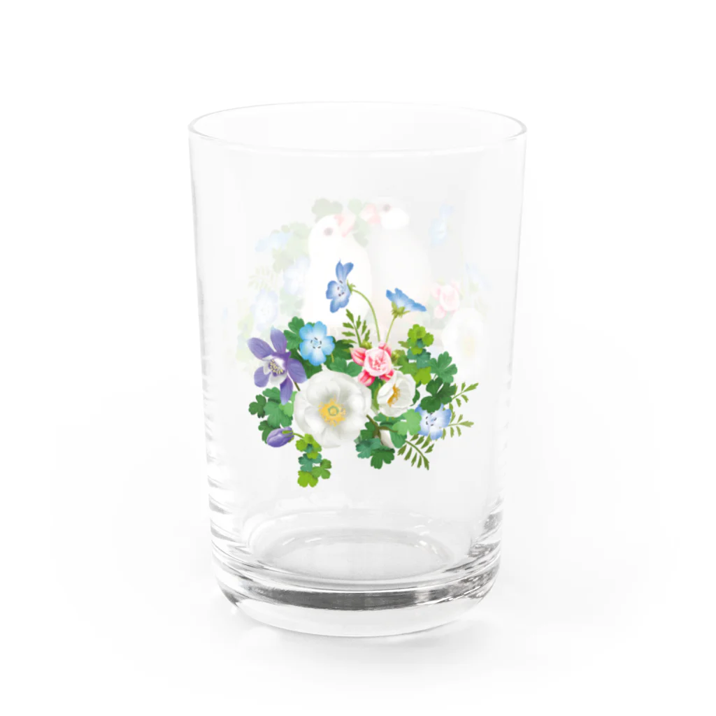 文鳥中心の花文鳥クラシック Water Glass :right