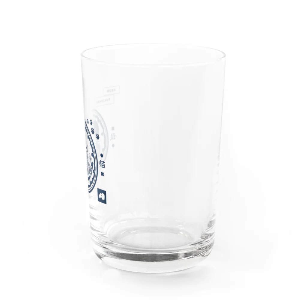 毎日ころりんの銀猫家紋 Water Glass :right