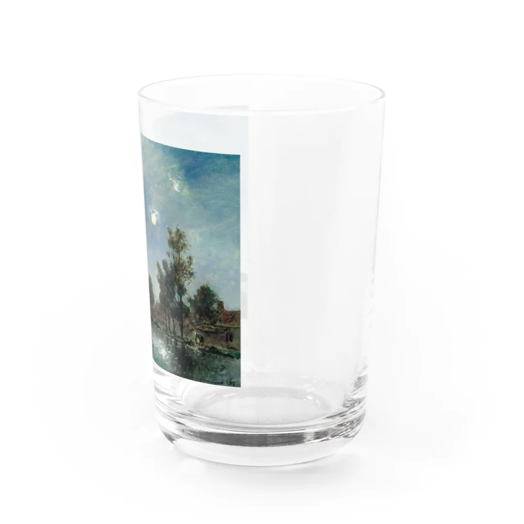 世界の絵画アートグッズのヨハン・バルトルト・ヨンキント 《オーフェルスヒー近くの曳舟道》 Water Glass :right