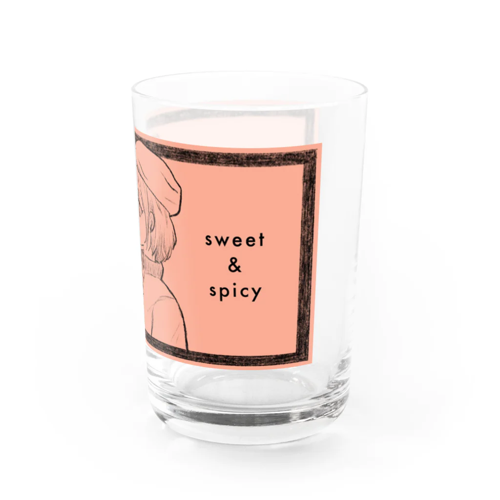 SWEET＆SPICY 【 すいすぱ 】ダーツの-ウマクナリタイ-キャスケット女子　オレンジ Water Glass :right