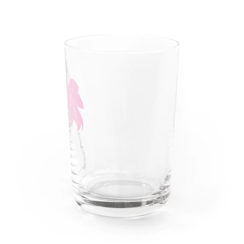 レモンスカッシュの泡のピンクのリボンの子 Water Glass :right