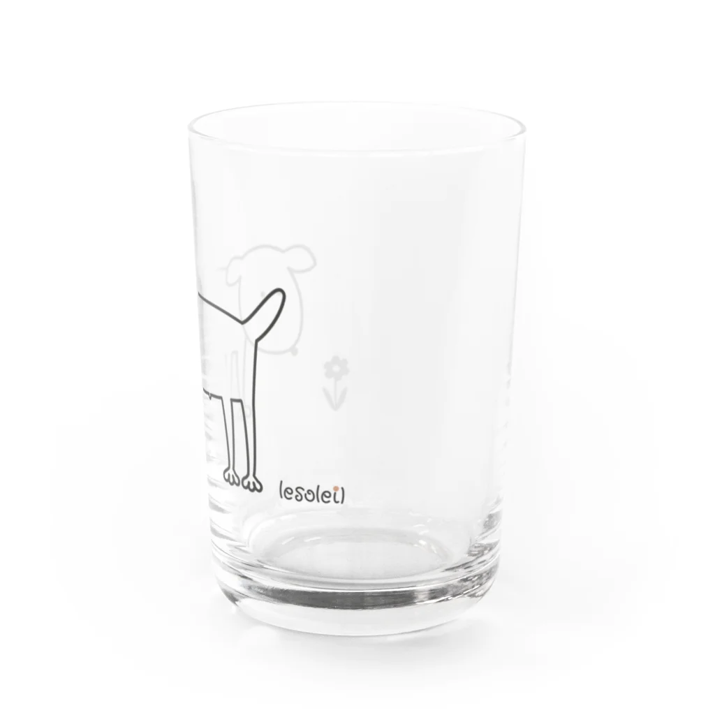 エッグとなかまたちのソレイリードッグのグラス Water Glass :right