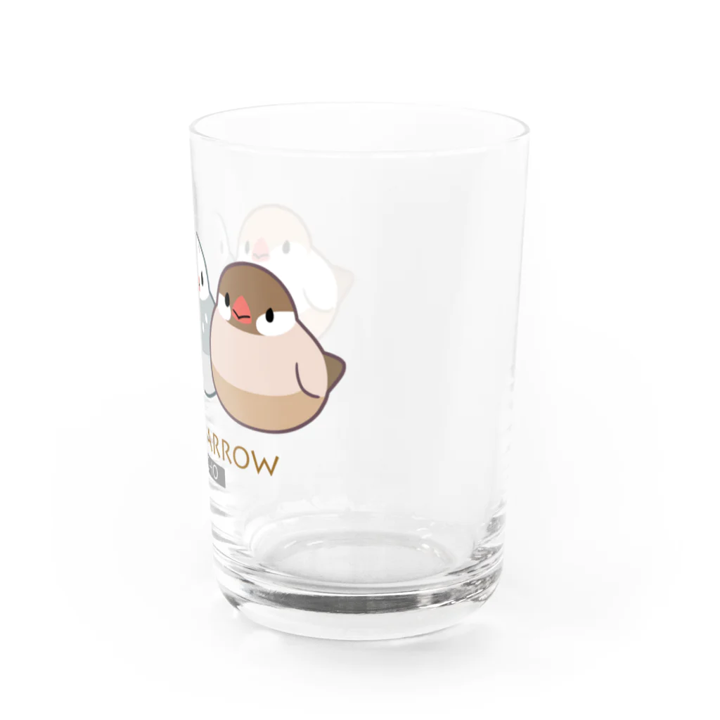 TeaDrop.Cの文鳥トリオ２（色変わり） Water Glass :right