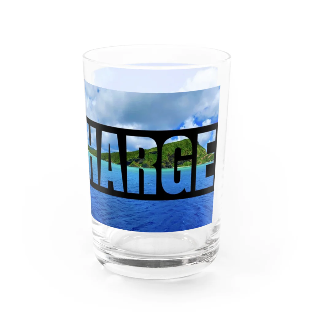 (株)えくぼの[BLUECHARGEロゴ] Water Glass :right