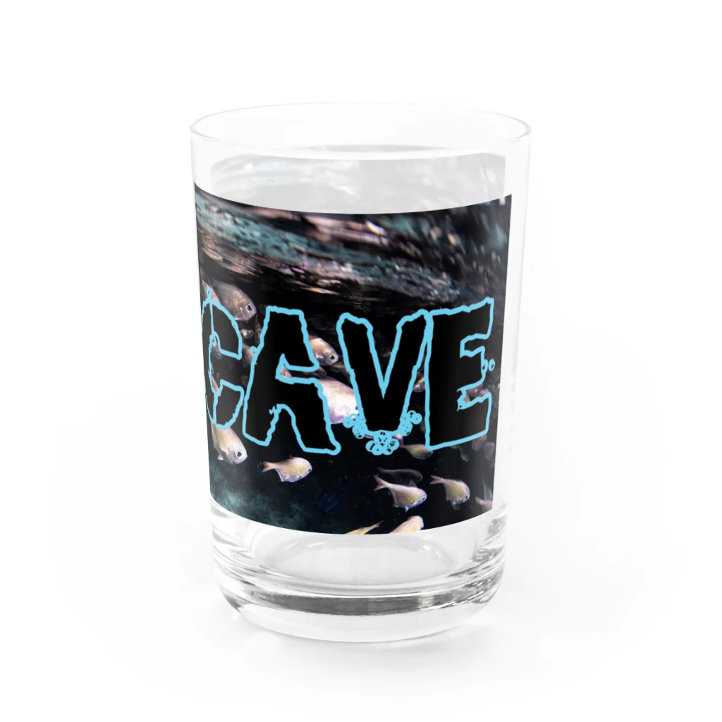 (株)えくぼの[BLUECAVEロゴ] Water Glass :right