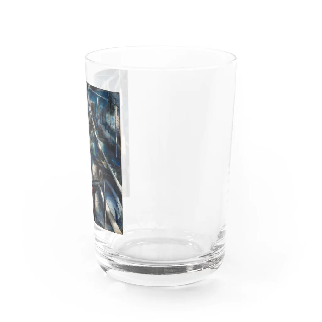 世界の絵画アートグッズのジョセフ・ステラ《ブルックリン橋》 Water Glass :right