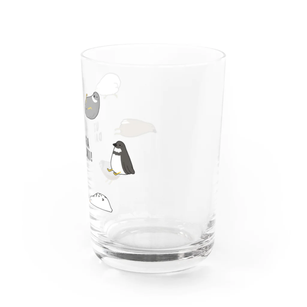 wa_cameのうずらサークル黒フチ Water Glass :right