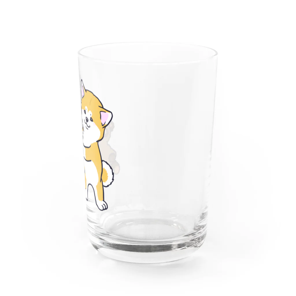 春風工房の秋田犬とぬいぐるみクマさん Water Glass :right