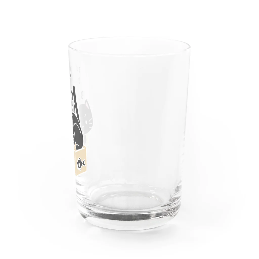 イラスト MONYAAT のクロネコのバリバリバリー　*L配置　 Water Glass :right