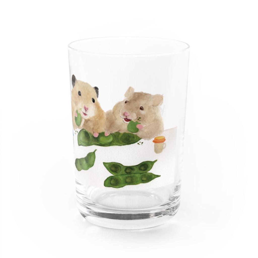KAMAP ＆ Ricaの【KAMAP】枝豆とハムスター兄弟 Water Glass :right