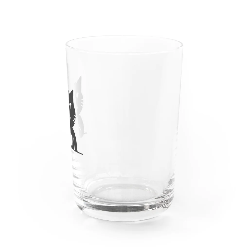 Blanc.P(ぶらんぴー)の店の喫茶・髭猫ロゴ② Water Glass :right
