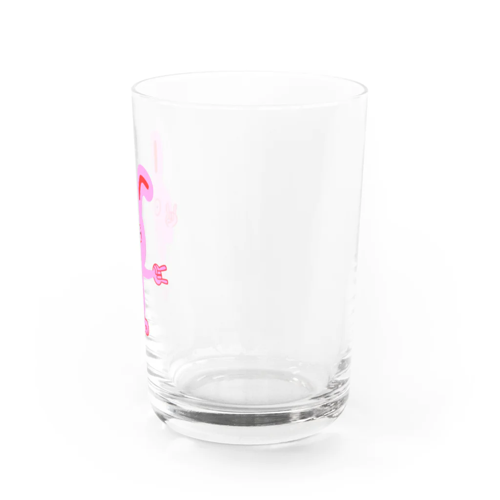 満たされないうさぎ（mitasarenai usagi）のみたうさジャスティス文字後ろver Water Glass :right