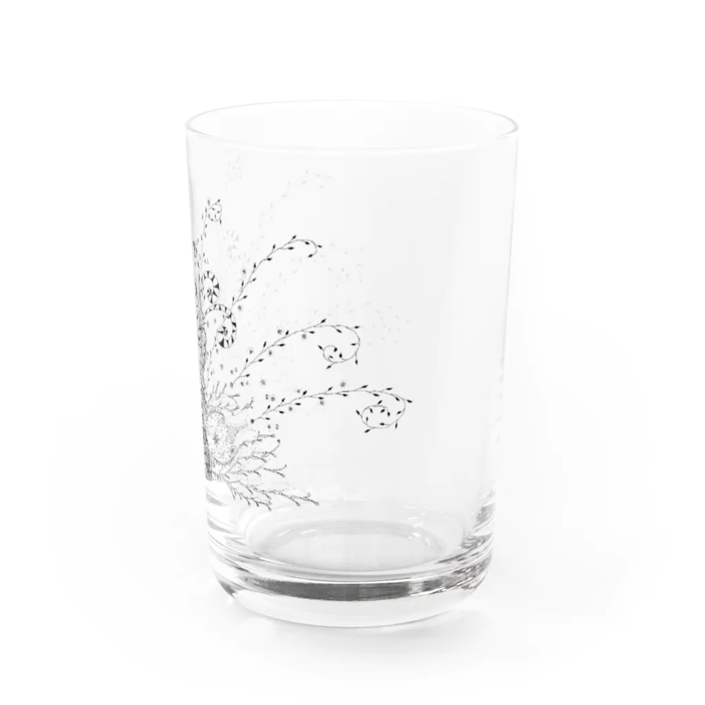 アトリエ葱の見つめ合うクジャク Water Glass :right