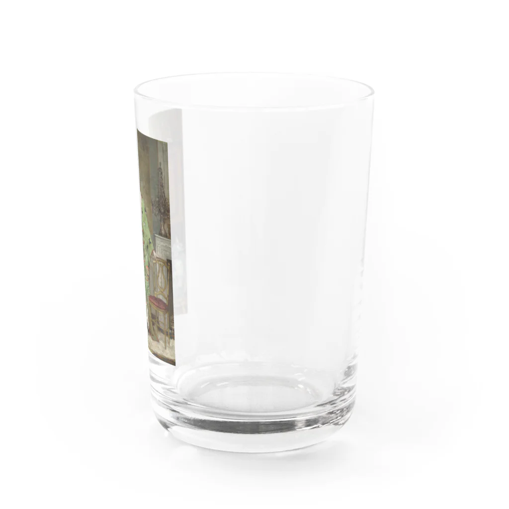 世界の絵画アートグッズのFrans Verhas 《緑のKimonoを着たコレクター》 Water Glass :right