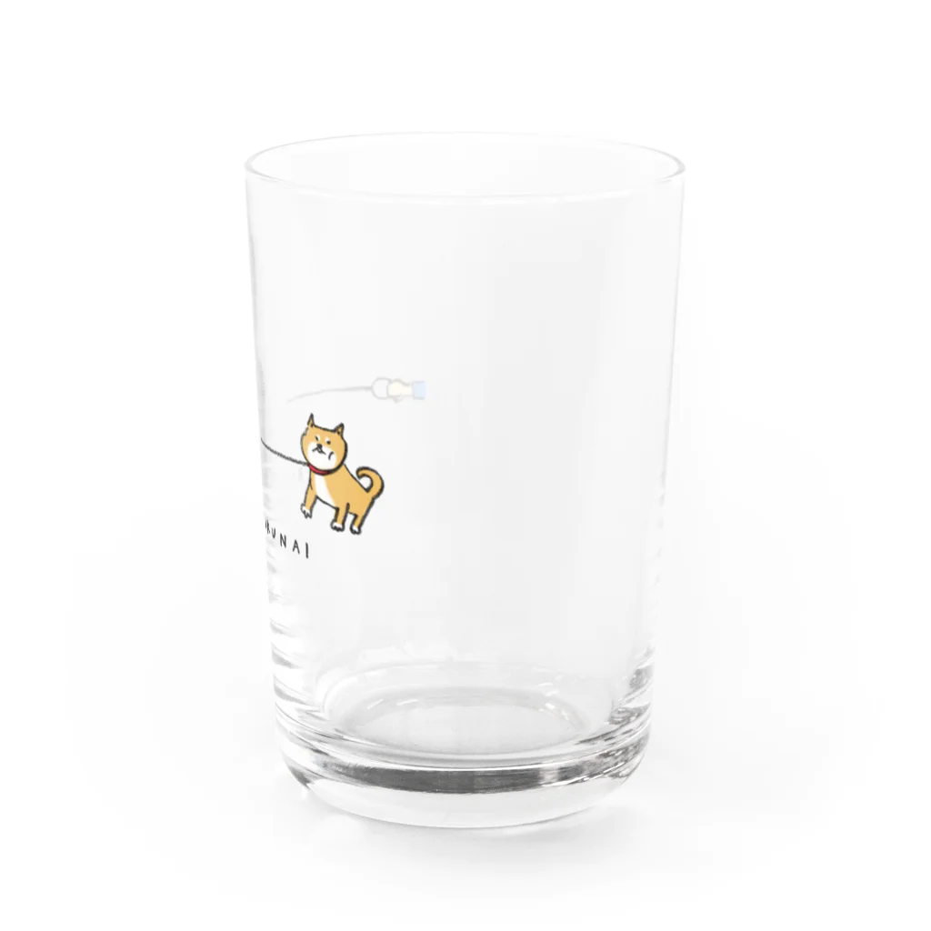 かいわれちゃんの帰りたくない柴犬(ロゴ入り) Water Glass :right