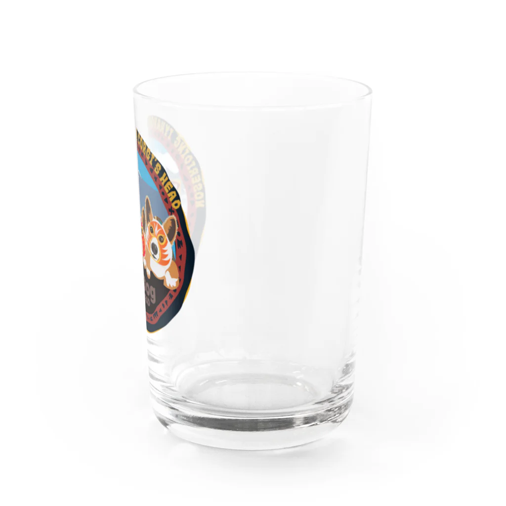 SantaClodaのコーギーズヘッドのマスクコーギー Water Glass :right