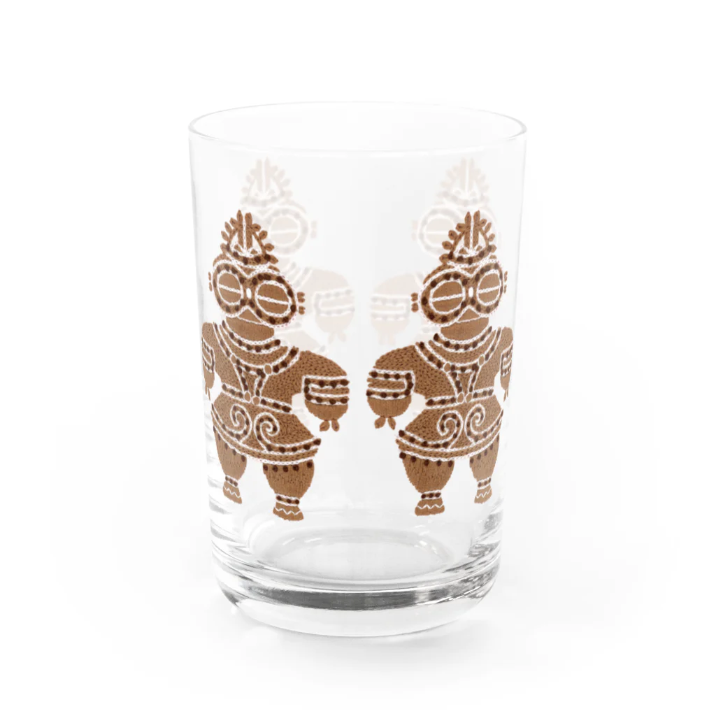 tomocco shopの土偶の刺繍横並び Water Glass :right