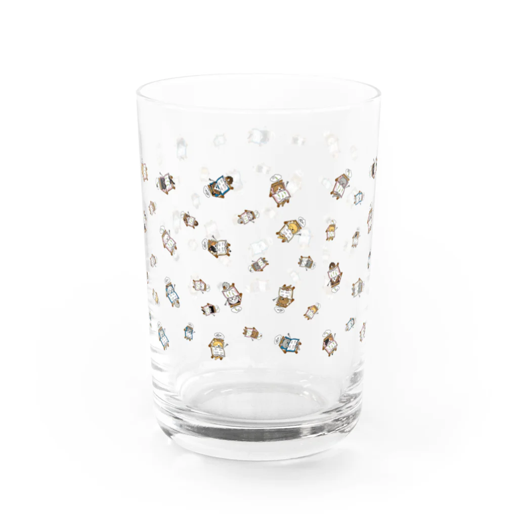 茶々の猫グッズのベッドで寝る猫 Water Glass :right