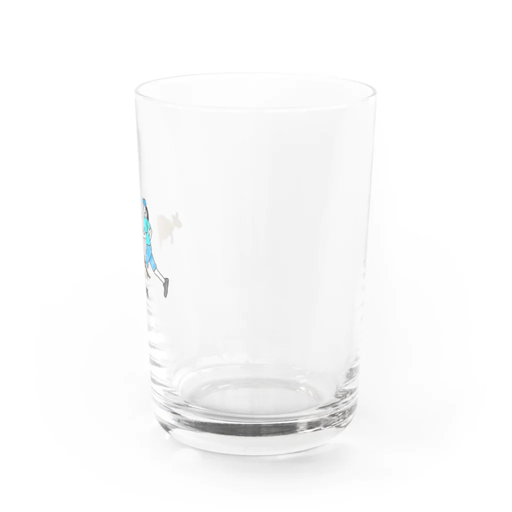 TOMASTOMASのカンガルーとジョギングする人 Water Glass :right