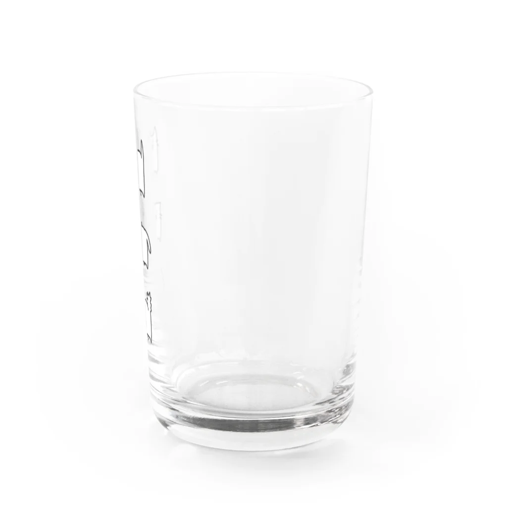 neko_00003のてぬきのてがきネコチャン（さんにん） Water Glass :right