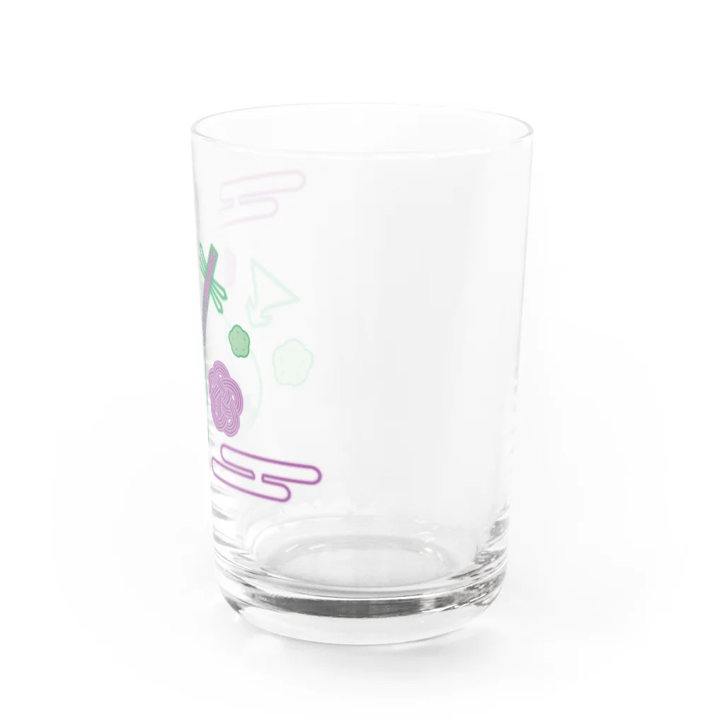 ハッピー卐ランド(ハッピーまんじランド)の琵琶法師 紫緑 ネオン Water Glass :right