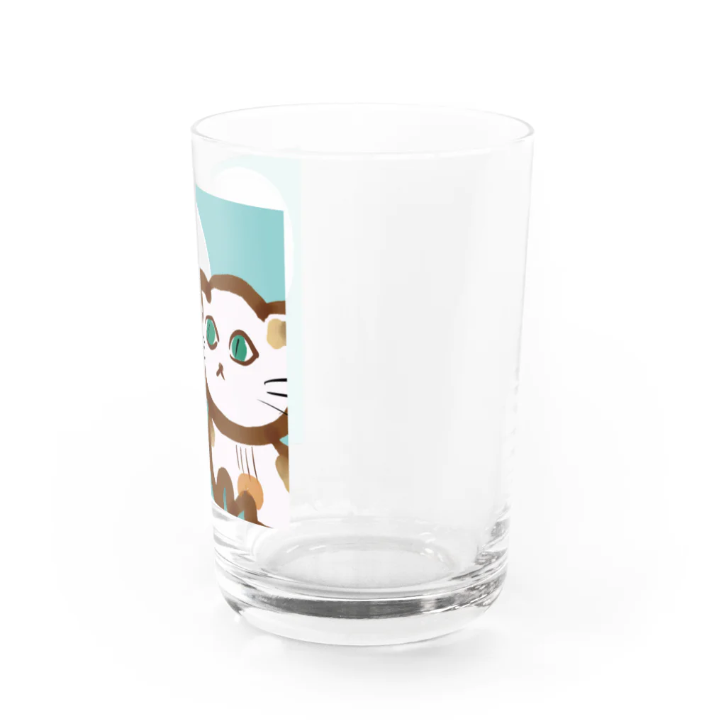 myssimoのねこぎちゃん　～ギター柄の猫～ Water Glass :right