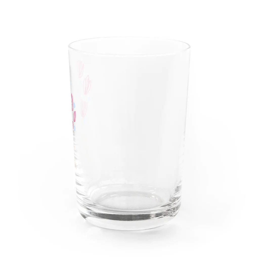 Yon.の濃いピンクの花束 Water Glass :right