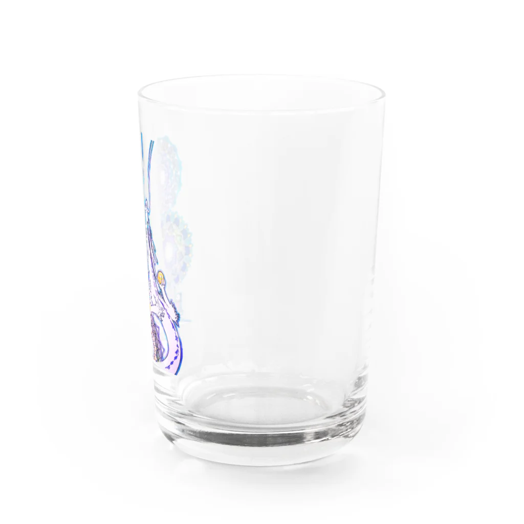 太陽の光降りそそぐ庭の龍を呼ぶマンダラ Water Glass :right