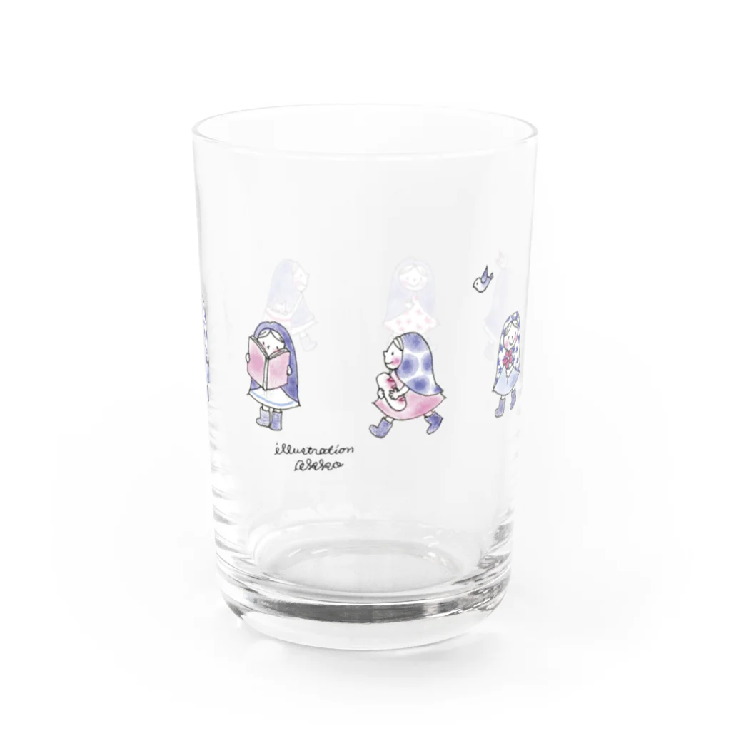 illustration akko shopのお散歩ずきんPurple Water Glass :right