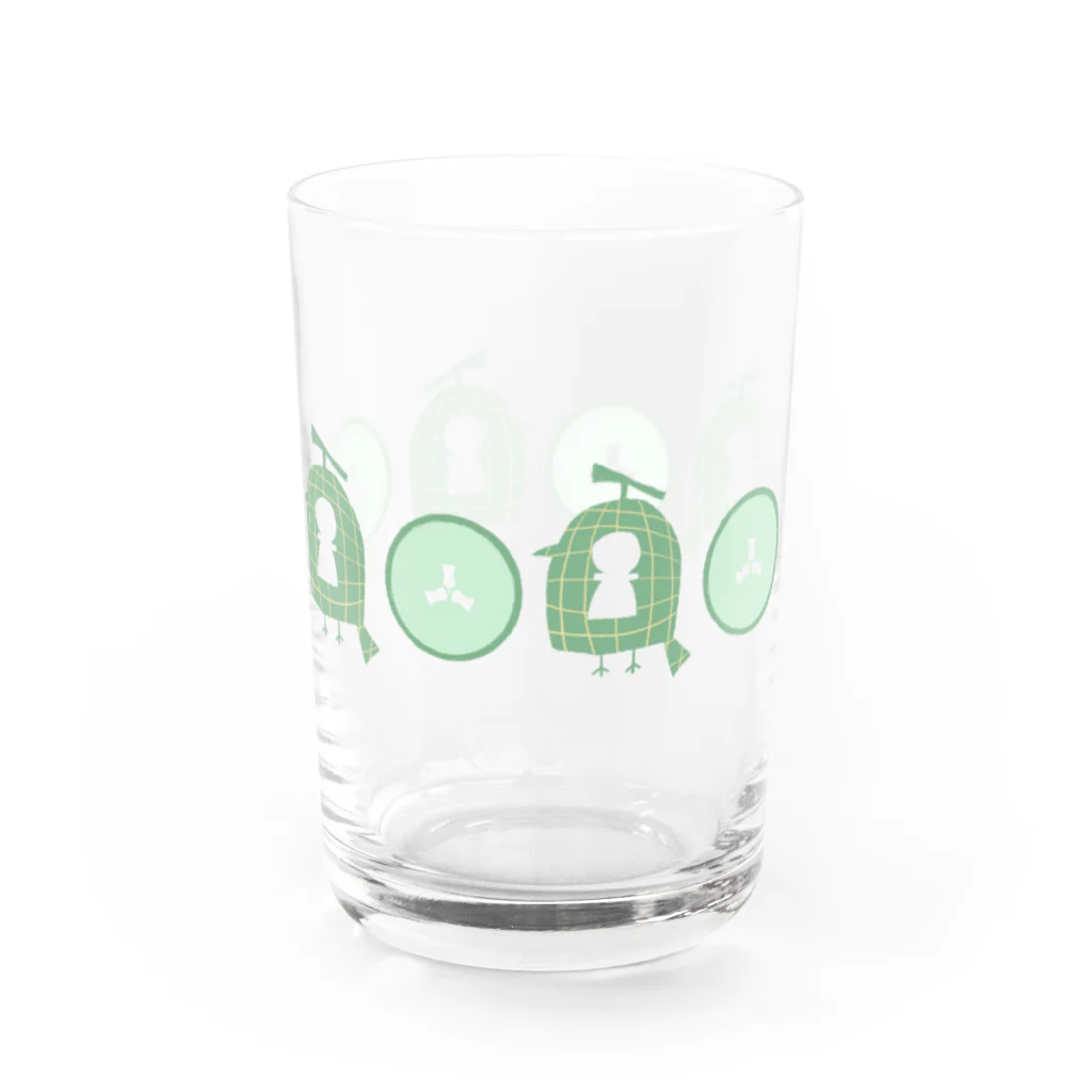 BeArtSuzumaruのメロンなモズコフン Water Glass :right