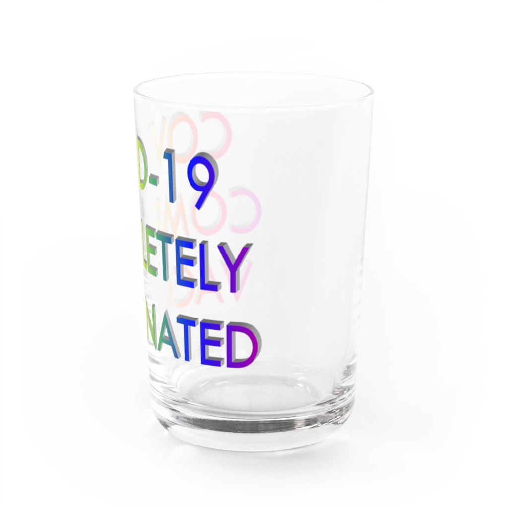 でおきしりぼ子のCOVID-19_ワクチン完全接種済み Water Glass :right