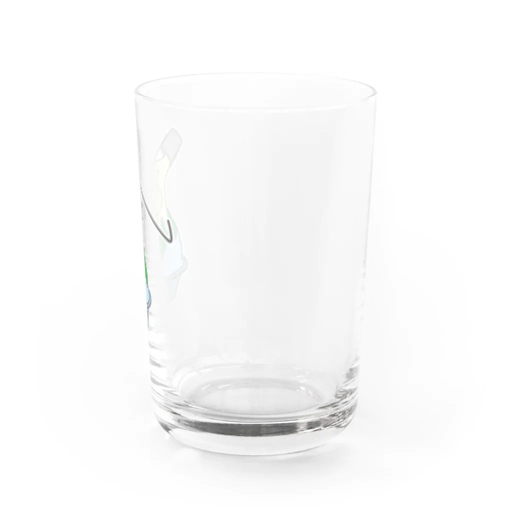 CHOTTOPOINTの練乳ねこかき氷（メロン／抹茶） Water Glass :right