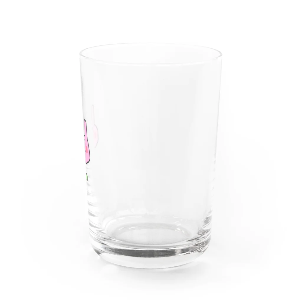 寝れない屋さんの満開のうさぎ Water Glass :right