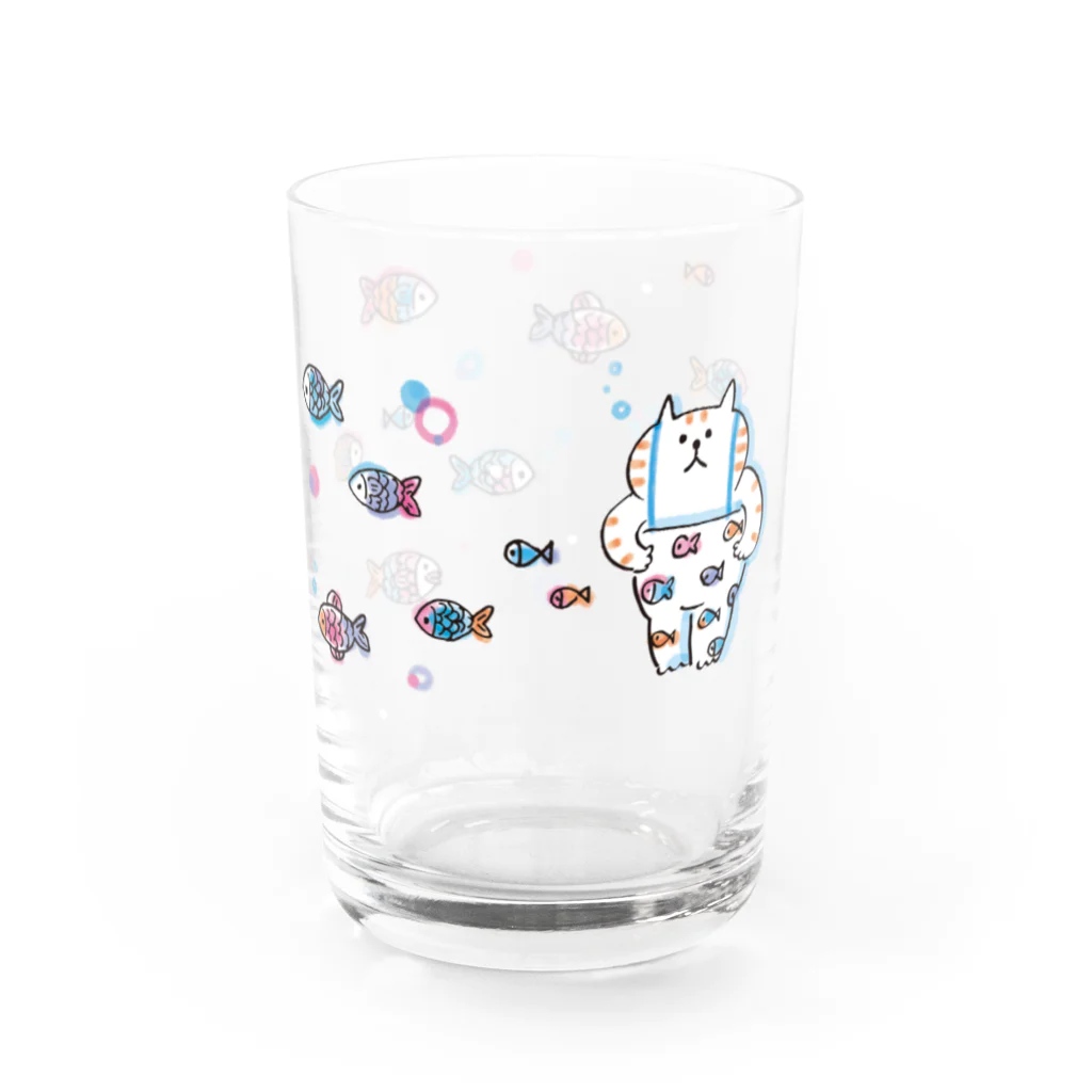 ごろごろにゃんすけのごろごろにゃんすけと魚たち Water Glass :right