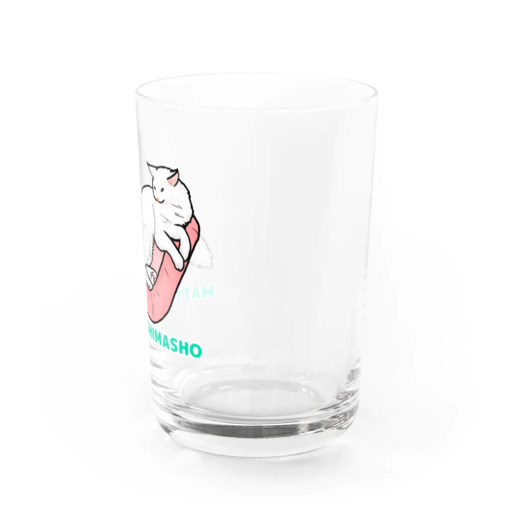 Lily bird（リリーバード）のくつろぎニャンコ ロゴ入り② Water Glass :right