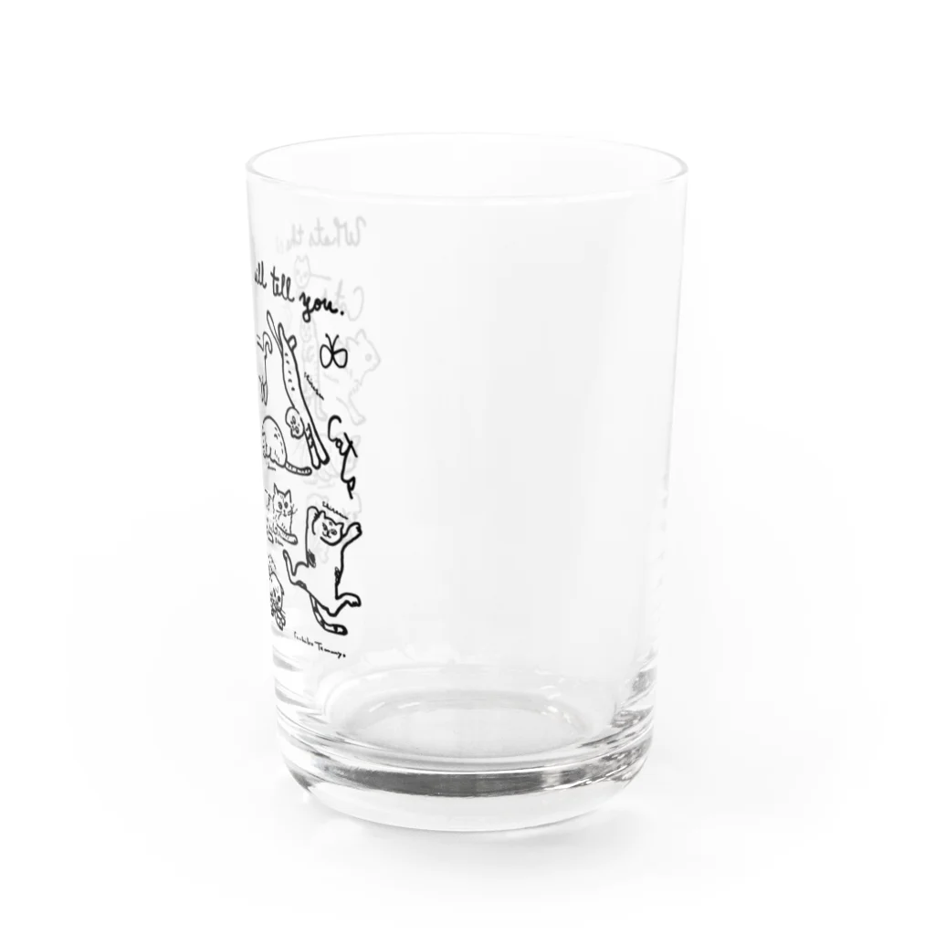 天明幸子　SUZURI  オフィシャルショップのcat cat cat !! Water Glass :right