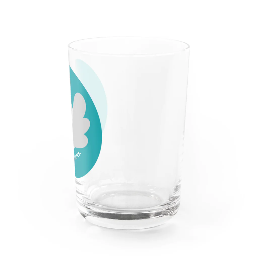 文鳥屋さんの1型糖尿病文鳥デザインロゴマーク Ver.グリーン Water Glass :right