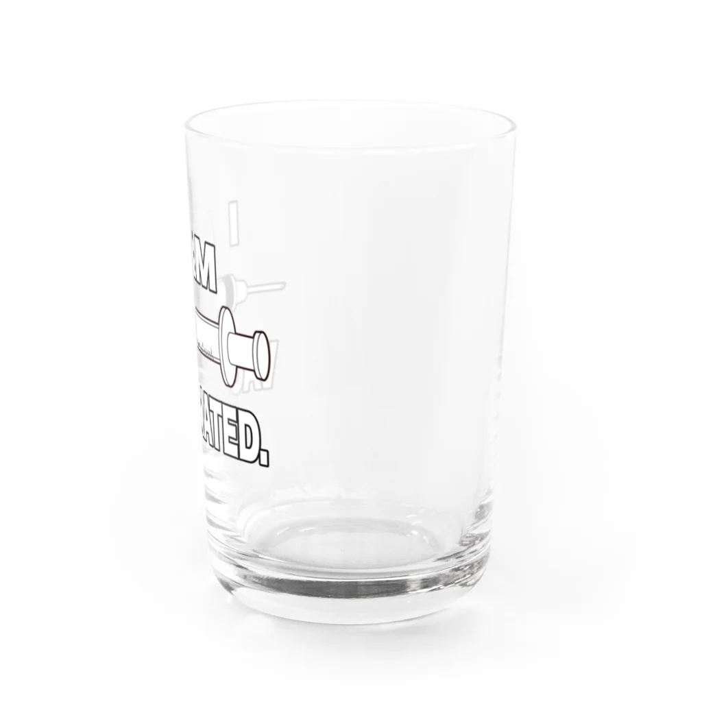 illust_designs_labのワクチン接種済みのイラスト COVID-19 vaccine mRNA 英語文字付き Water Glass :right