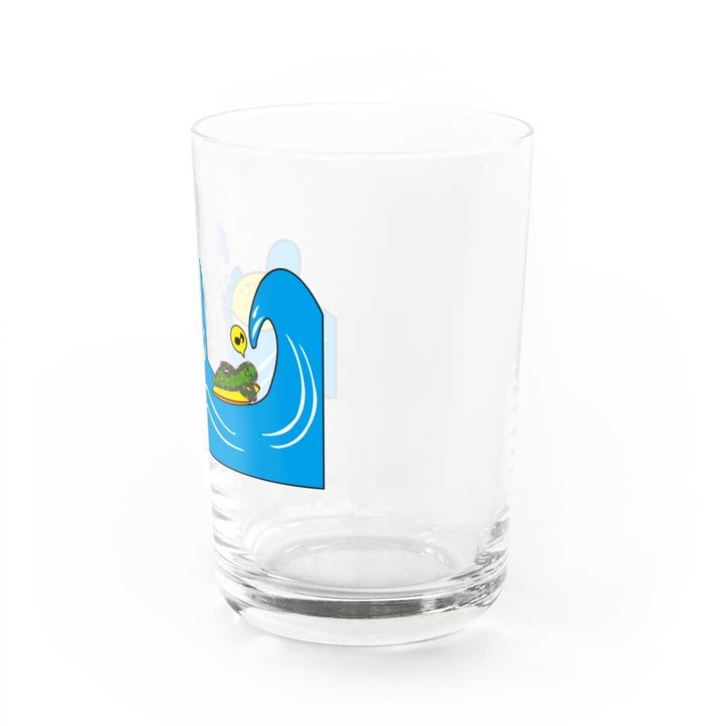 Drecome_Designの【金槌】波からキョトン【死ぬかと思った】 Water Glass :right