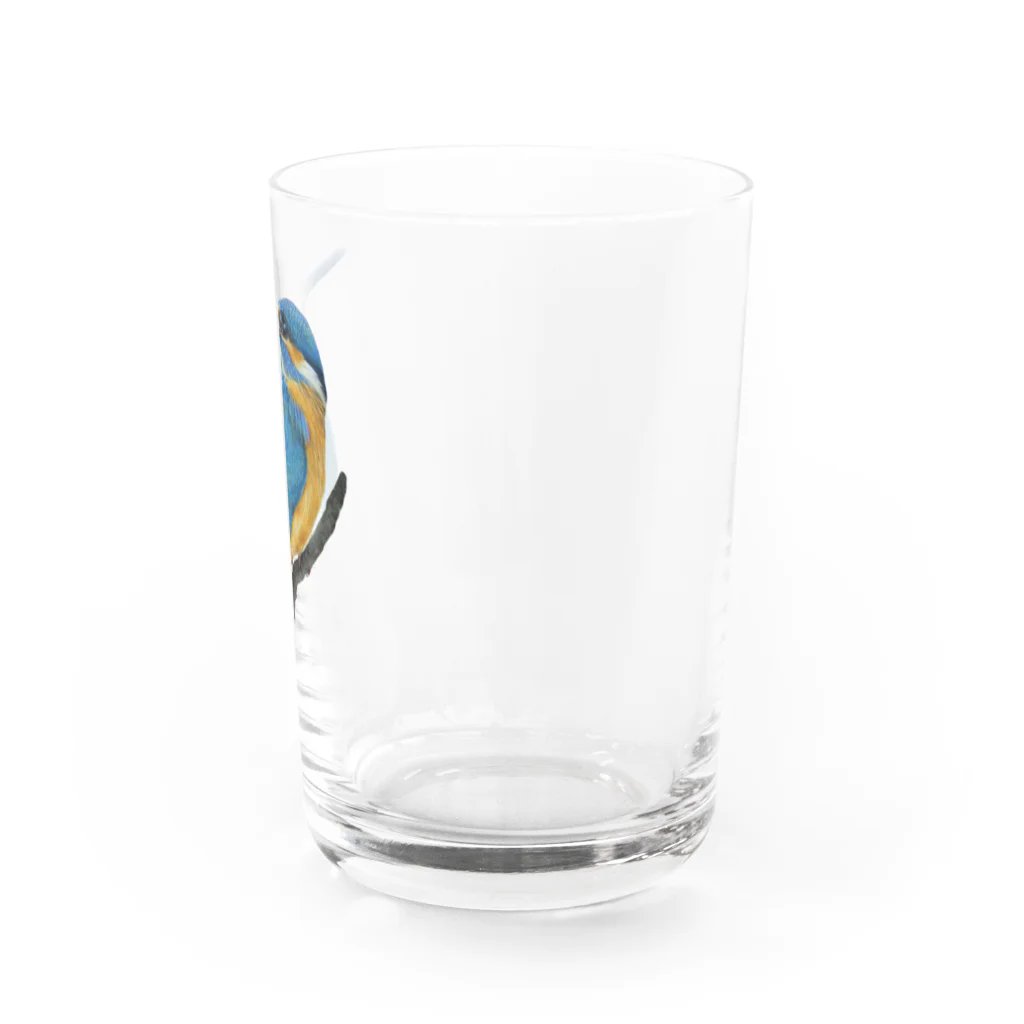 Chiikkaha(ちー）のChiikkaha 色鉛筆画 野鳥 カワセミ  Water Glass :right