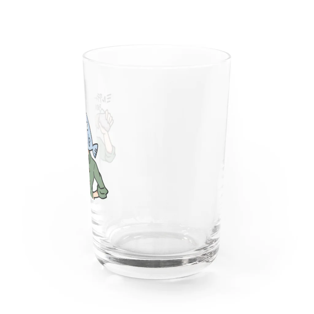 ユウザキのグッズのやつ。のミルクティーうめえ Water Glass :right