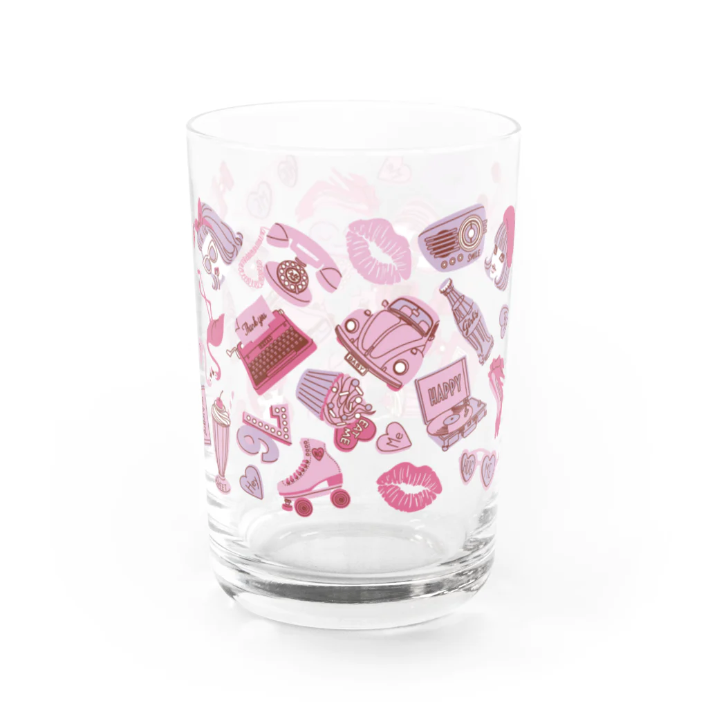 sachiko2004shopのピンクレトロガール Water Glass :right