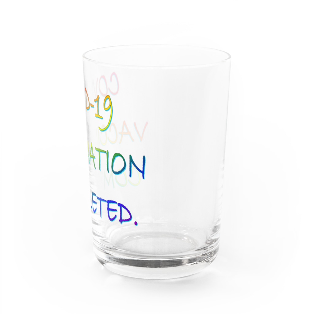 でおきしりぼ子のCOVID-19ワクチン済み(もじだけ) Water Glass :right