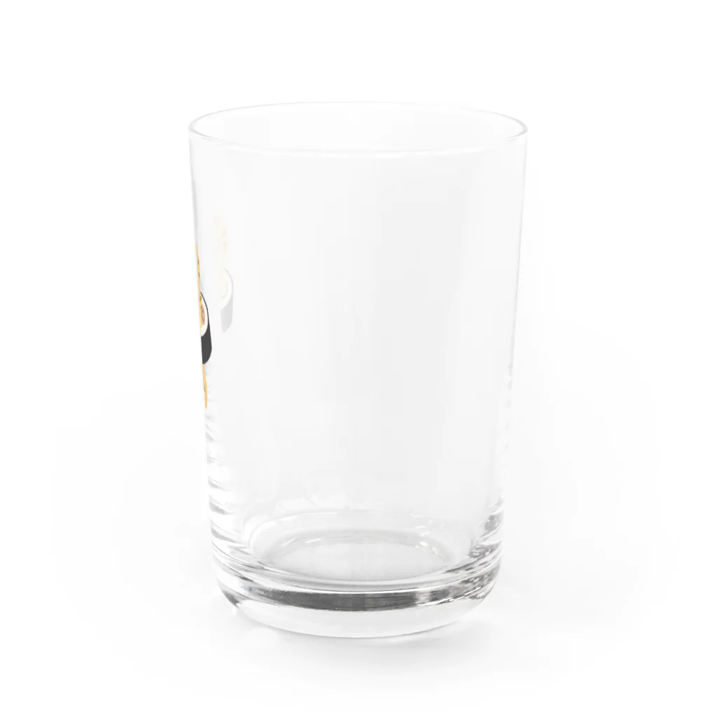 SUIMINグッズのお店の太巻きを自らに巻きつけて運ぶねこ Water Glass :right