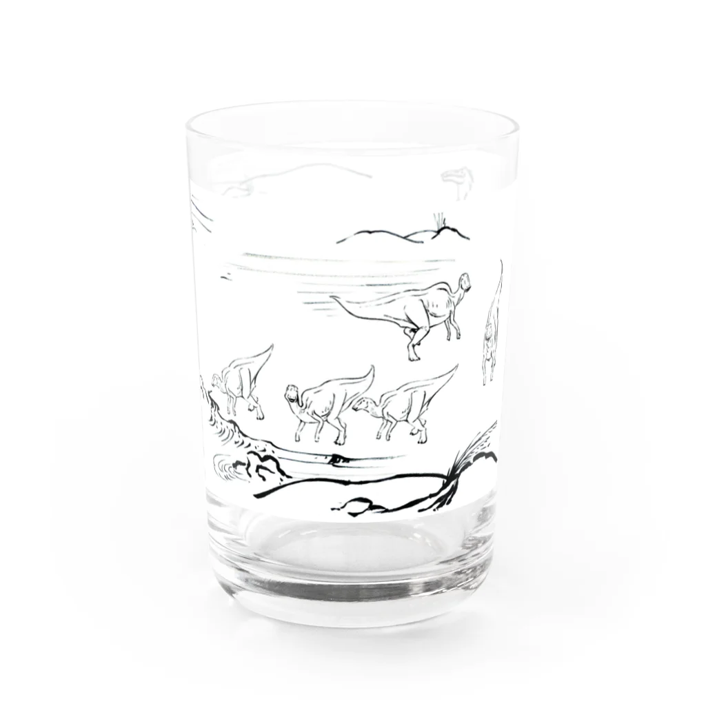 segasworksの墨絵風恐竜画 Water Glass :right