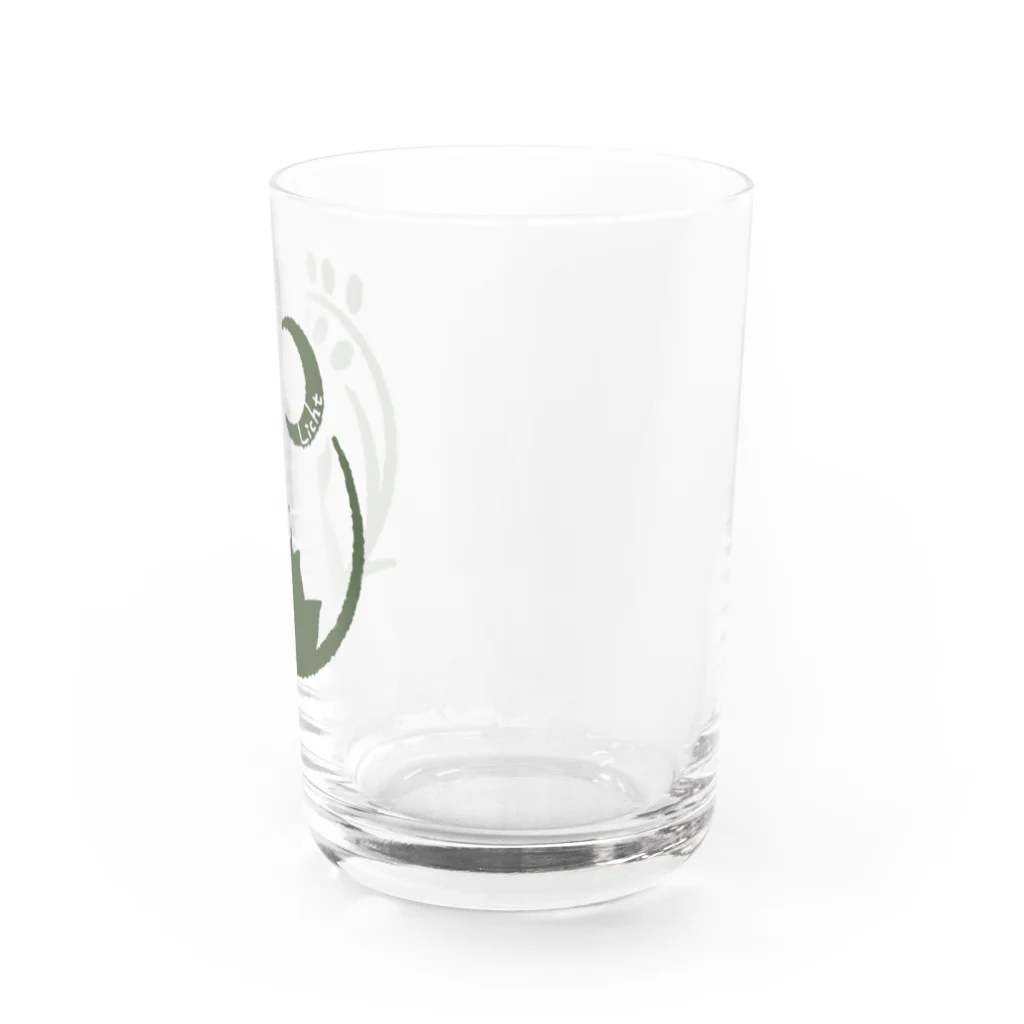 りひと／おいなりのLichtロゴ 草色 Water Glass :right