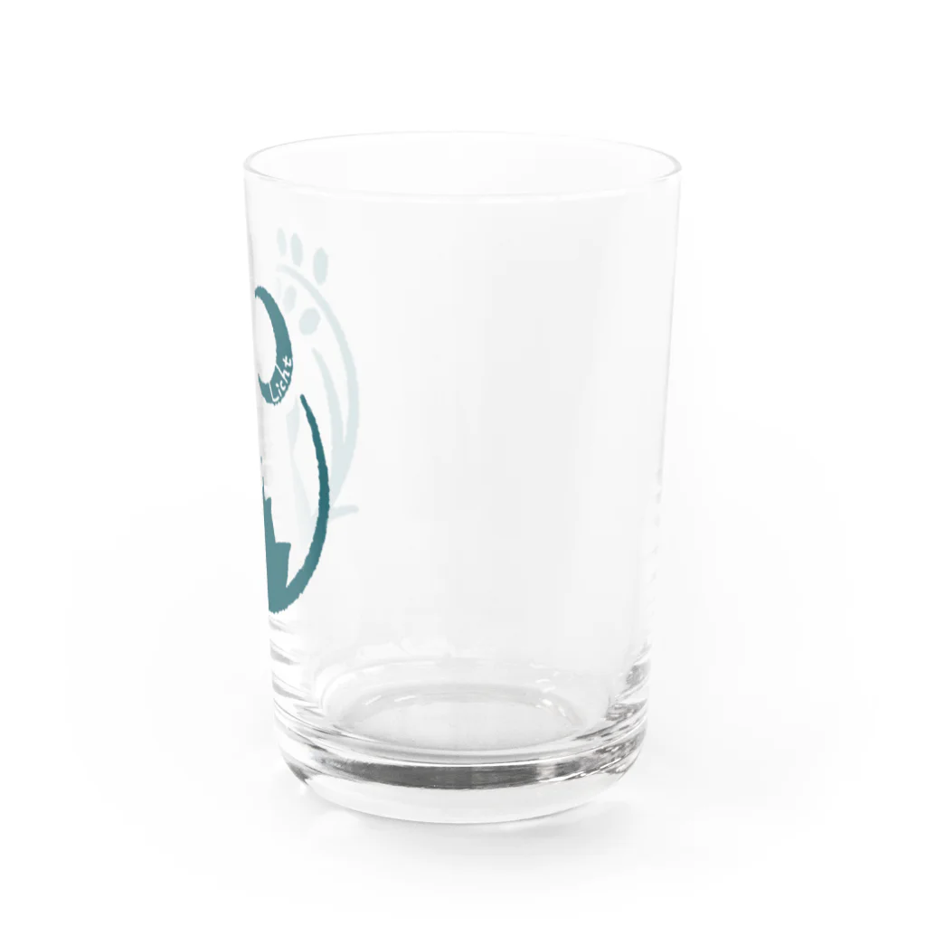 りひと／おいなりのLichtロゴ 納戸色 Water Glass :right
