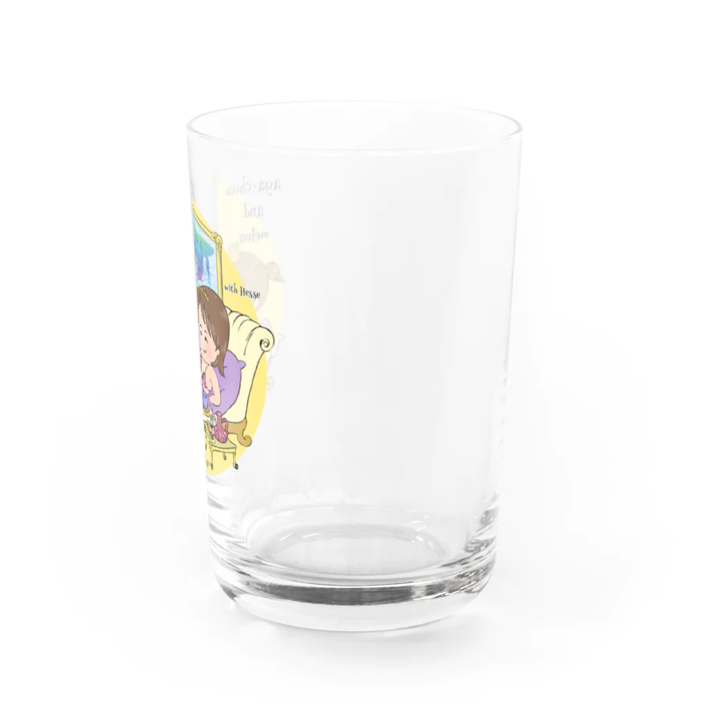 恋するビキニ muti_muti shop@yocchyamのチョコとヘッセとめろんな女子会 Water Glass :right